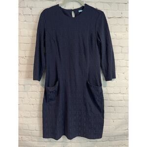 J. McLaughlin Womens Catalyst Dress M Blue Palm Spring Jacquard Leopard Embossed